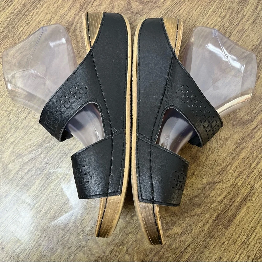 Flexus Anatomic Black Leather Sandals Size 41 - Picture 4 of 11